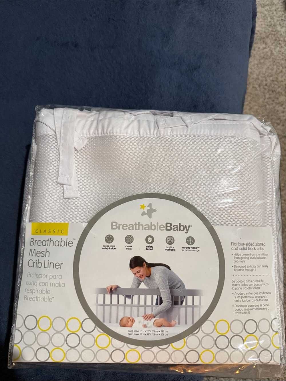BreathableBaby- Classic Mesh Crib Liner- White